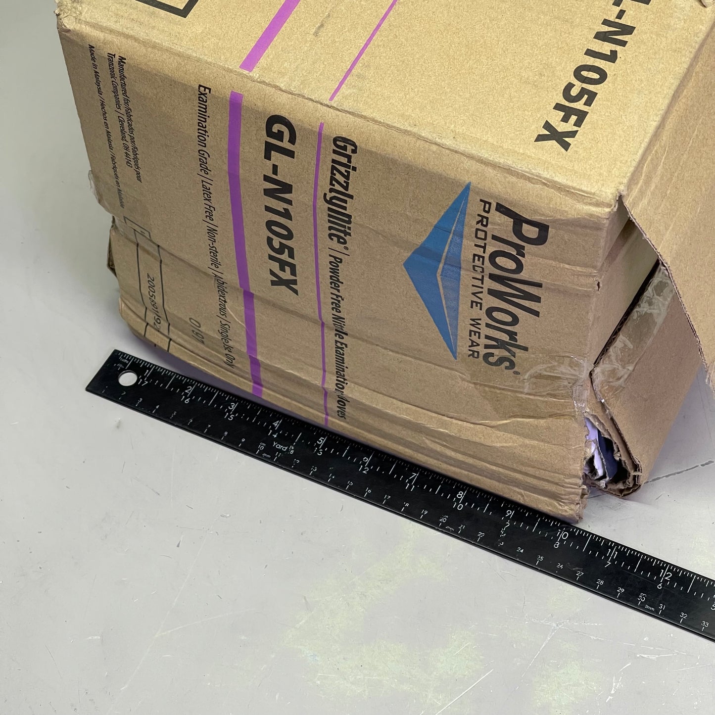 PROWORKS (1000 PACK) GrizzlyNite Powder Free Nitrile Examination Gloves XL Black GL-N105FX