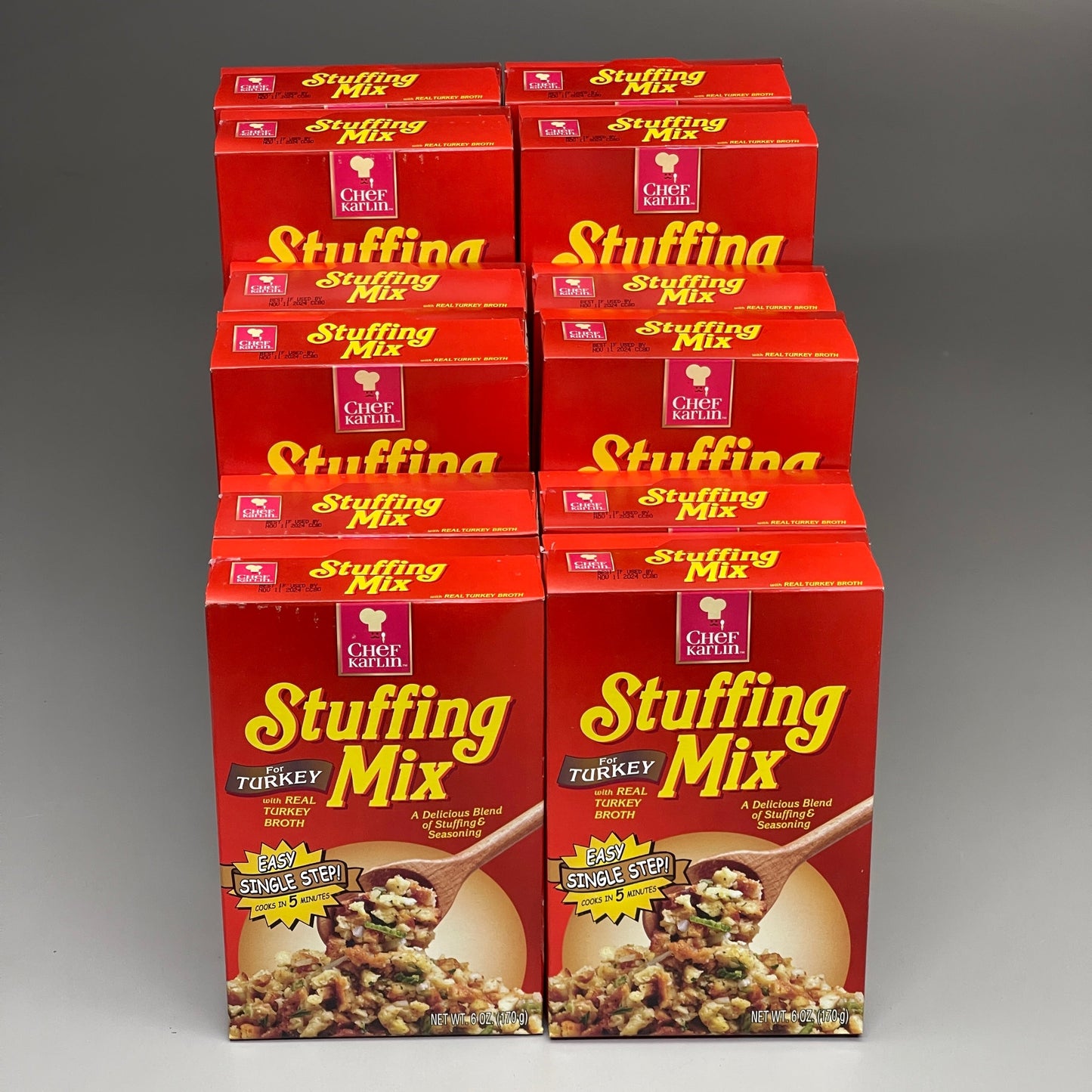 ZA@ KARLIN Stuffing Mix Turkey (12 pack) each box is 6 oz. (Best By 11/11/2024) E