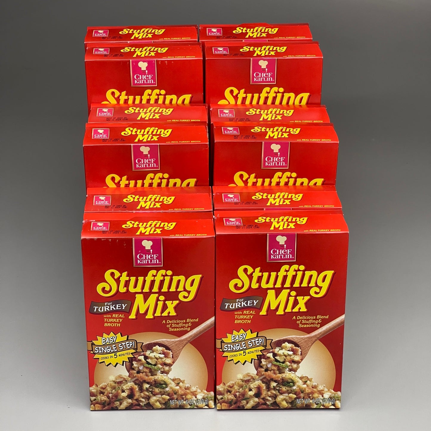 KARLIN Stuffing Mix Turkey (12 pack) each box is 6 oz. (Best By 11/11/2024)