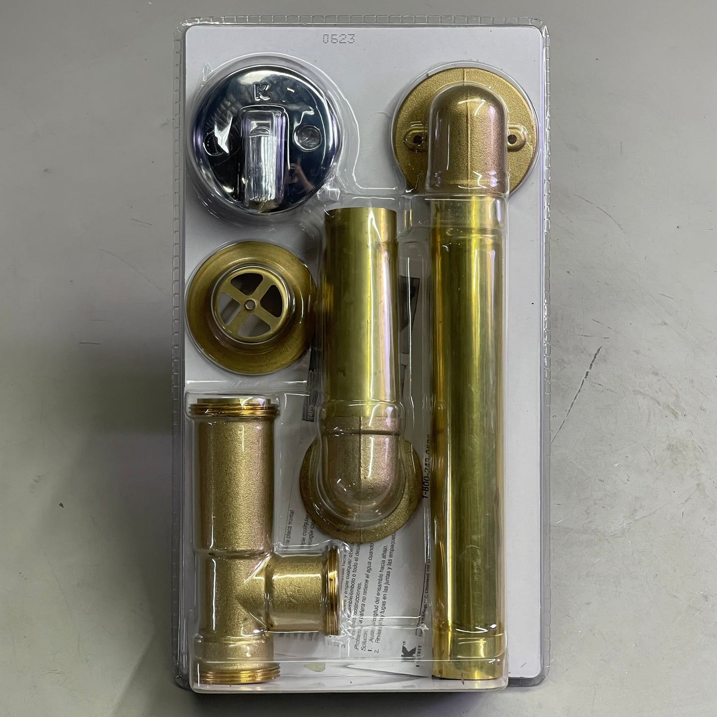 KEENEY 20 Gauge Bath Drain 606RB 1-1/2" Brass W/ Polished Chrome 28630