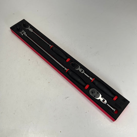 SNAP ON Soft Grip Flex Head Ratchet Set 4 Pc - 3/8" Drive 204RT04FR (As-Is)