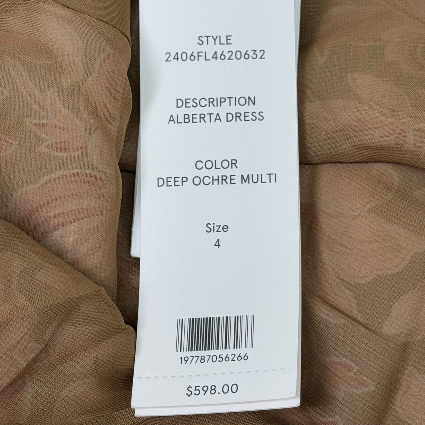 VERONICA BEARD Alberta Deep Ochre Multicolored Dress Sz-4 2406FL4620632