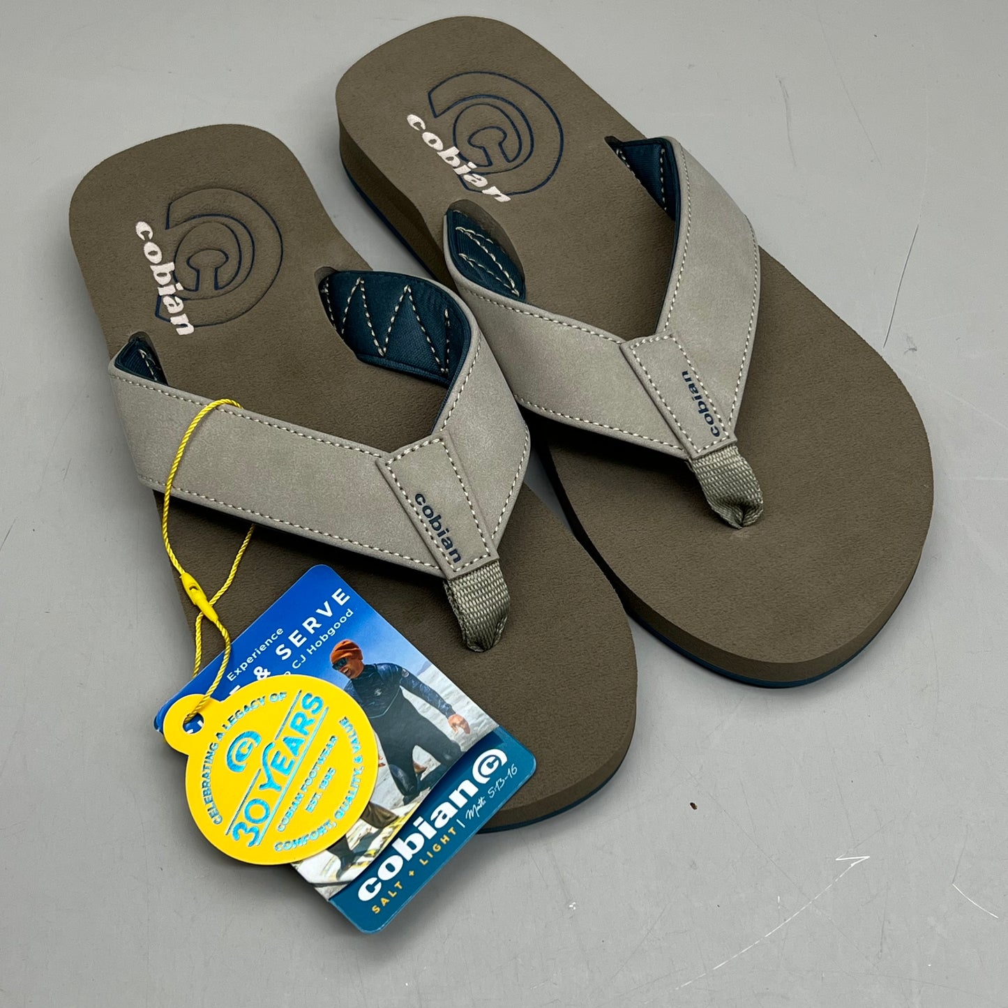 COBIAN Synthetic Strap Floater Sandals Men's Sz 8, EU 40 Taupe FLT18-240-8