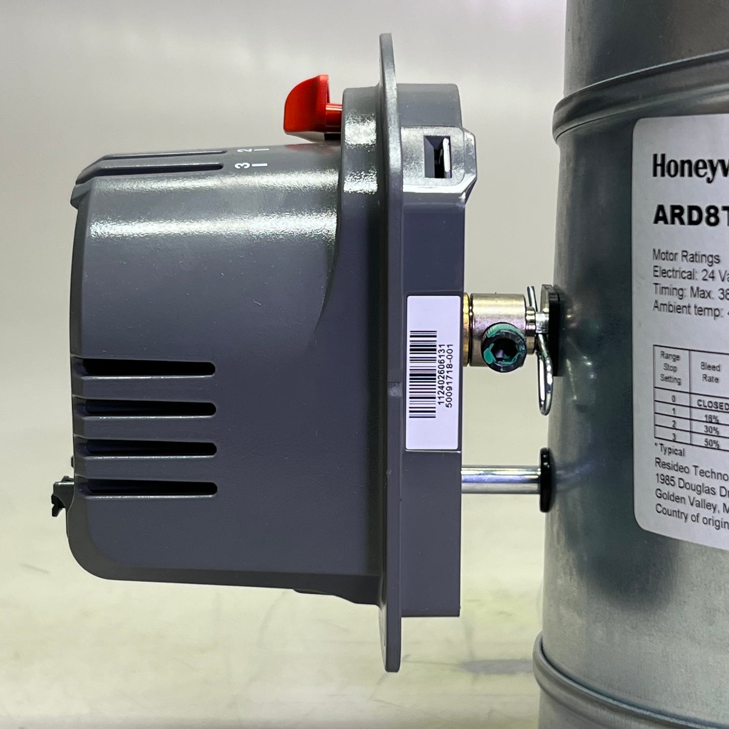 HONEYWELL Round Automatic Damper 9", Grey ARD9TZ