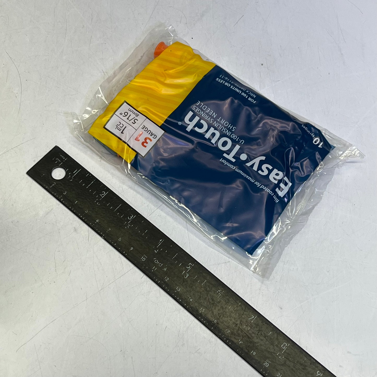 EASY TOUCH (100 PACK) Insulin Syringes 31G 1CC 5/16" 31 Gauge 1mL BB09/29 831165