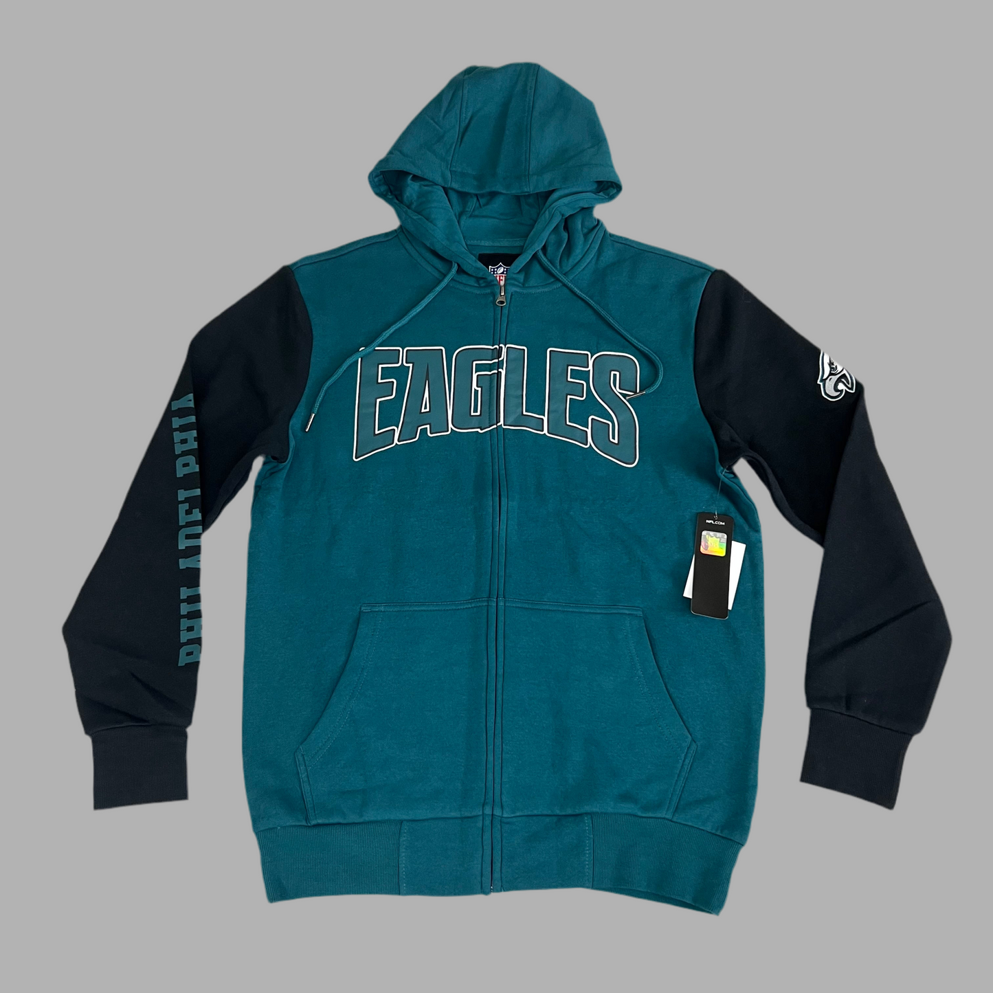 NFL (2 Piece) G-III Sports By Carl Banks Philadelphia Eagles T-Shirt & Full-Zip Hoodie Set Men's Sz M Black/ Green