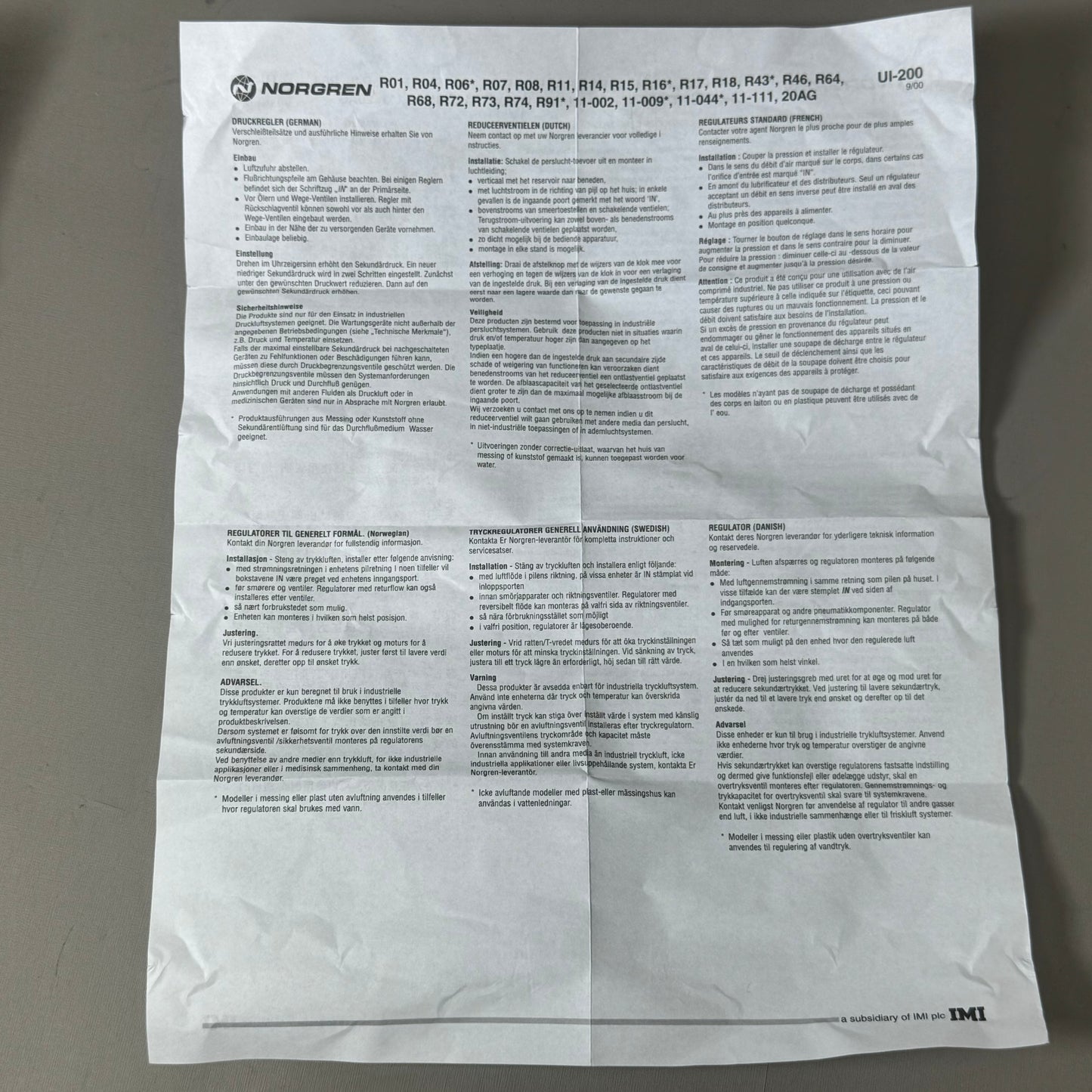 NORGREN Regulator 1/8" PTF 14 Scfm Reliving Diaphragm 5 to 50 Psig R07-100-RNEA