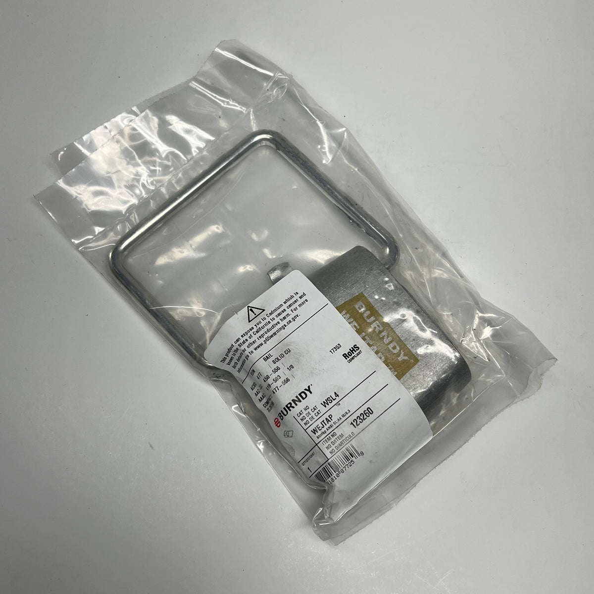 BURNDY Stirrup 397.5-477 Kcmil Cable Size 1/0 AWG Bail Size Silver WSL4