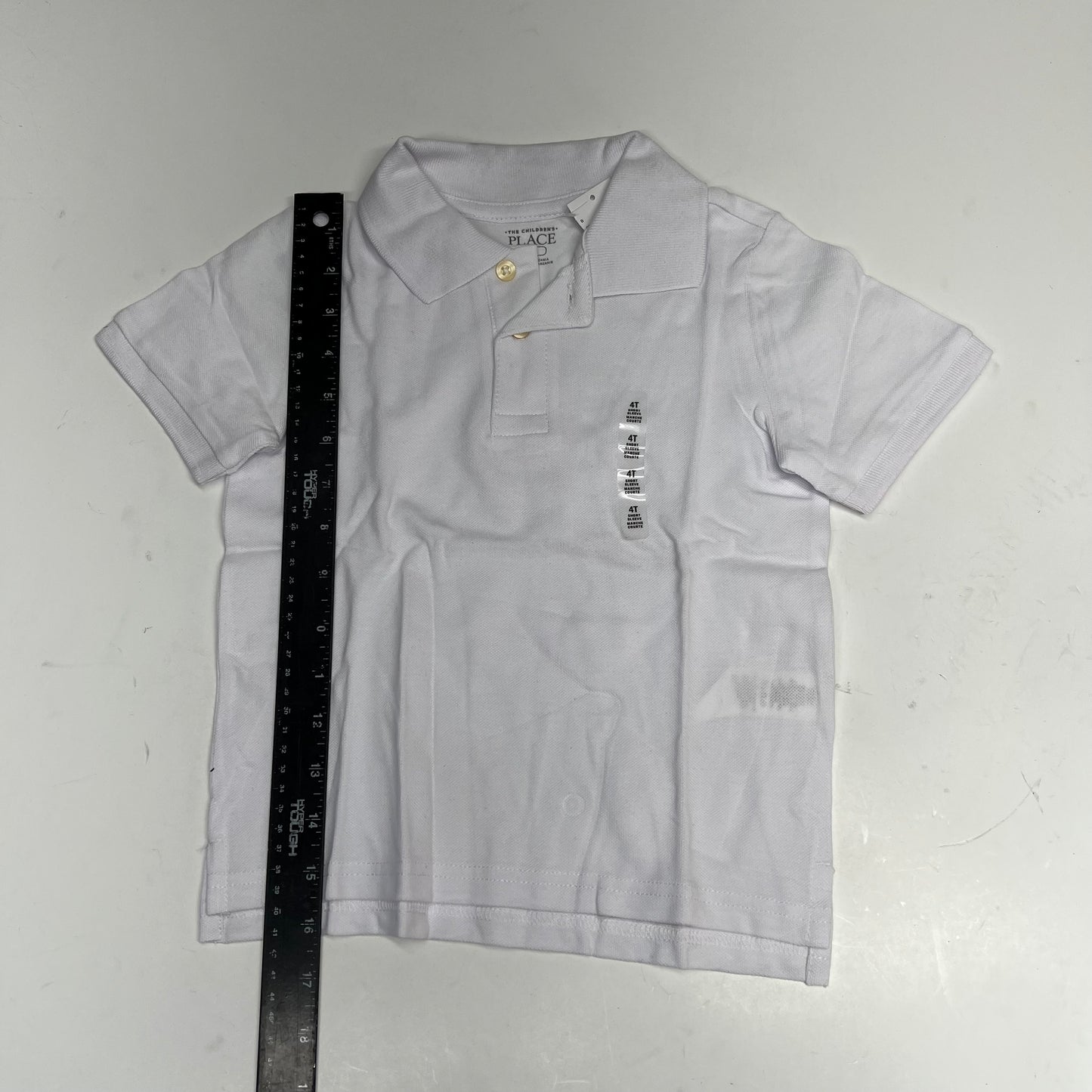 ZA@ THE CHILDRENS PLACE Uniform Soft Pique Polo Shirt 100% Cotton Boy's Sz 4T White (As-Is)