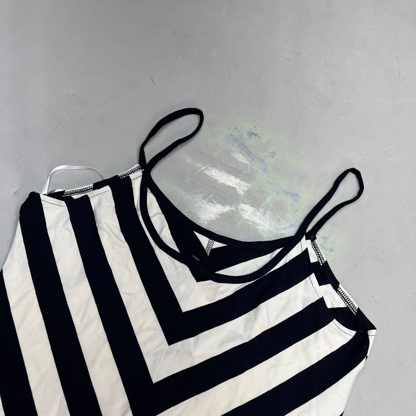 ANNE TAYLOR Knee Length Soft Tank Dress  Women's Sz M Navy Blue/White 17787512