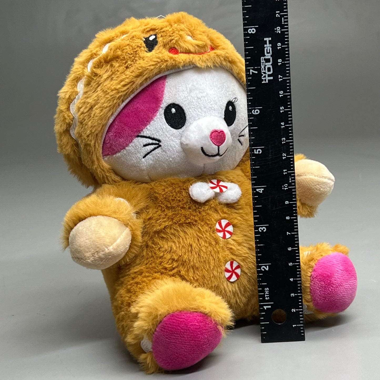 PEEK A BOO TOYS Kitty / Gingerbread Man Stuffed Animal Brown/ White/ Pink XMASDIS30