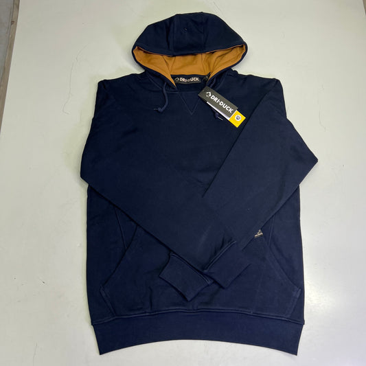 DRI DUCK Woodland Fleece Pullover Thermal Hood Men's Sz M Navy Blue/Yellow 7035
