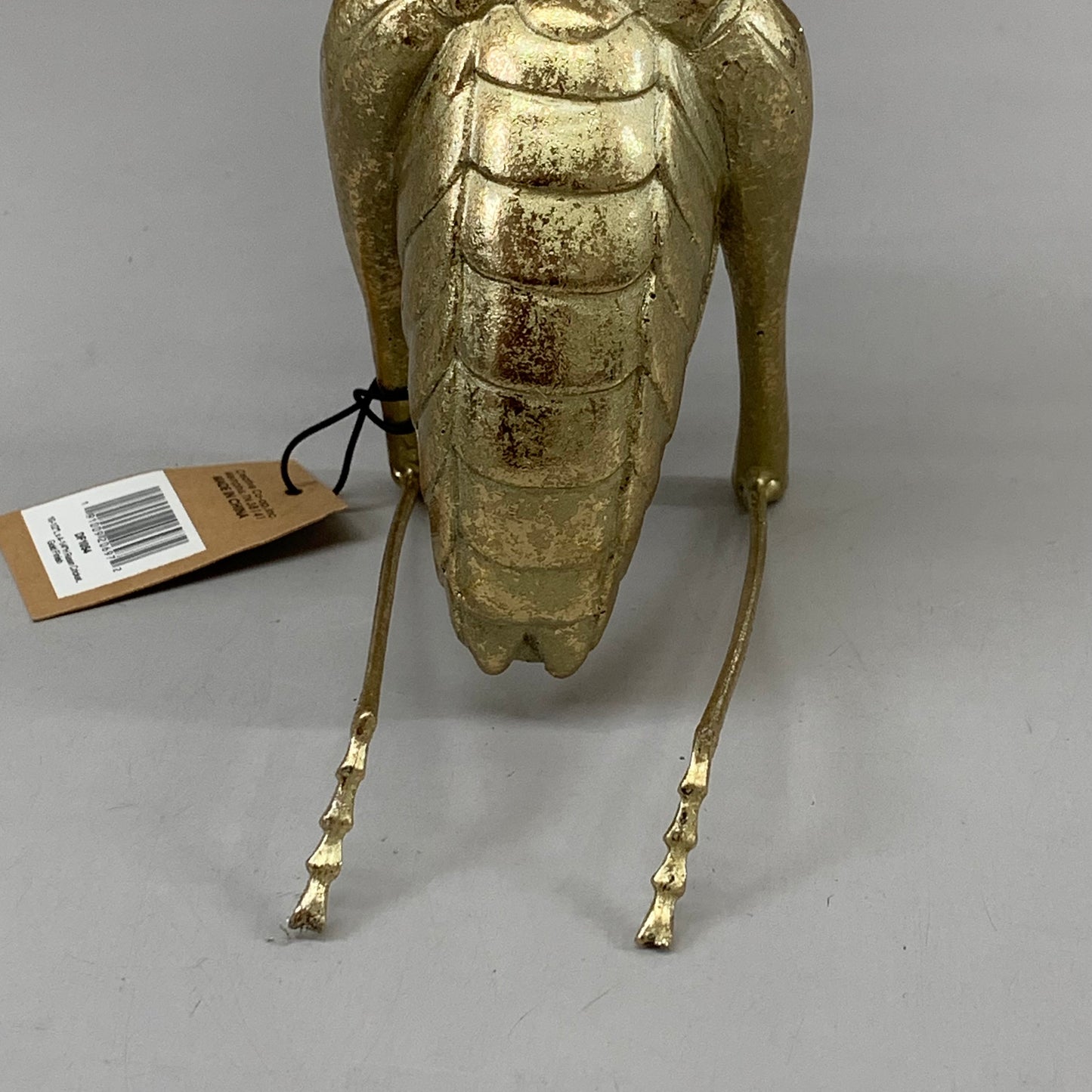 CREATIVE CO-OP Gold Resin Cricket Figurine 10"x4.5"x4.5" Overall Length Gold DF1054