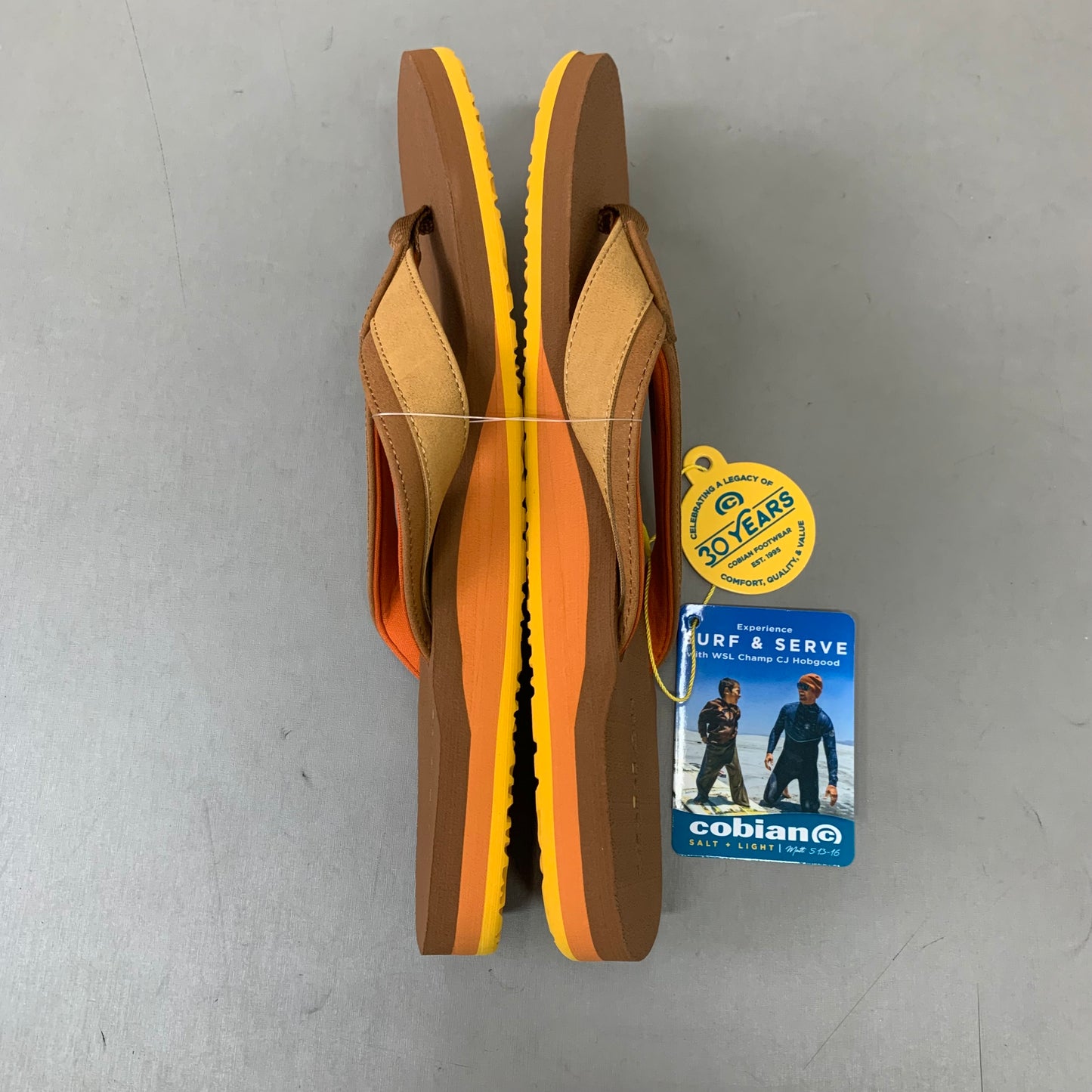 COBIAN Foamie Full Arch Support Sandals Men's Sz 12, 45 EuBrown FAO25-200-12