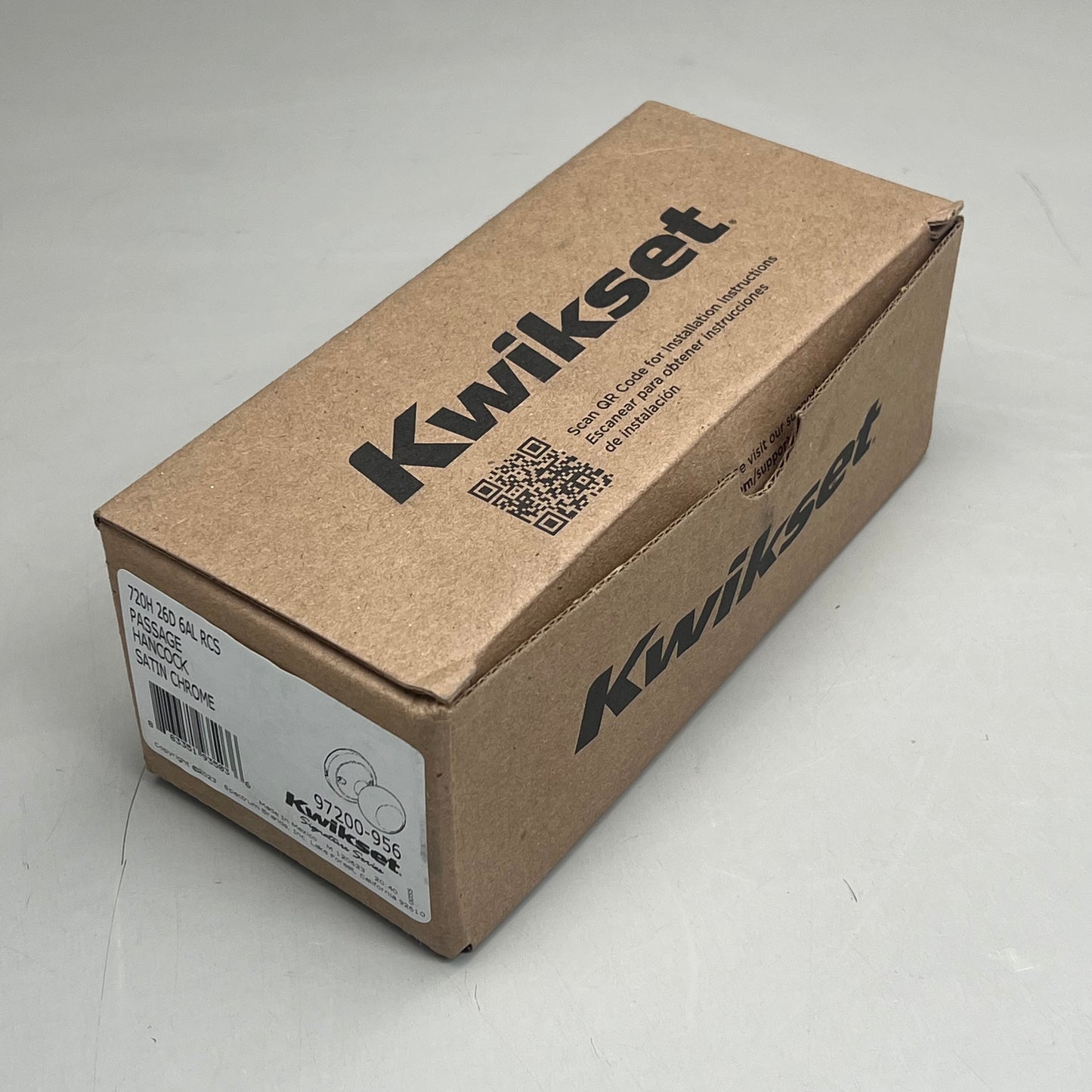 KWIKSET Passage Hancock Door Lock Knob 720H 26D Satin Chrome 97200956