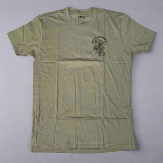 5.11 TACTICAL Crazy Willy T-Shirt 100% Cotton 225 Military Green Sz S #76195