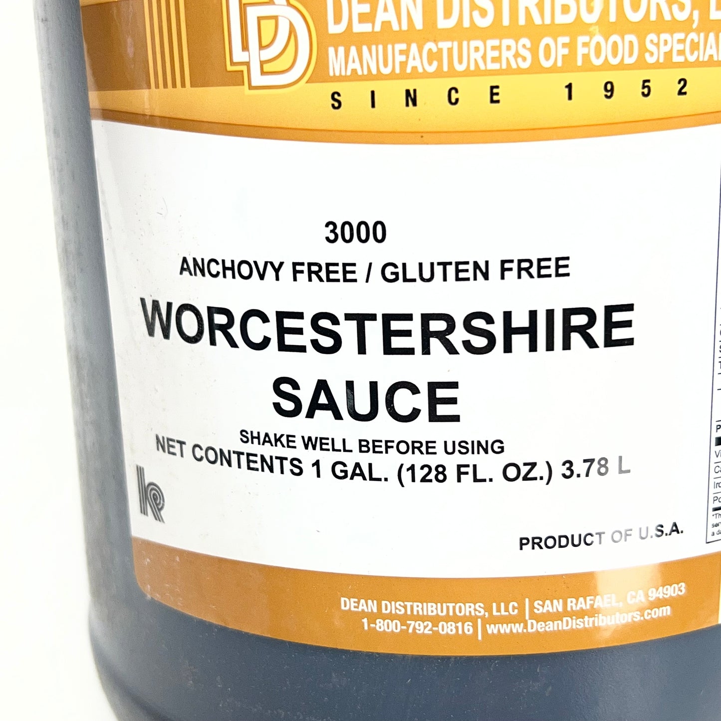 ZA@ DEAN DISTRIBUTORS (2 PACK) Bulk Worcestershire Sauce Kosher 1 Gal BB 02/28 (As-Is) Damaged