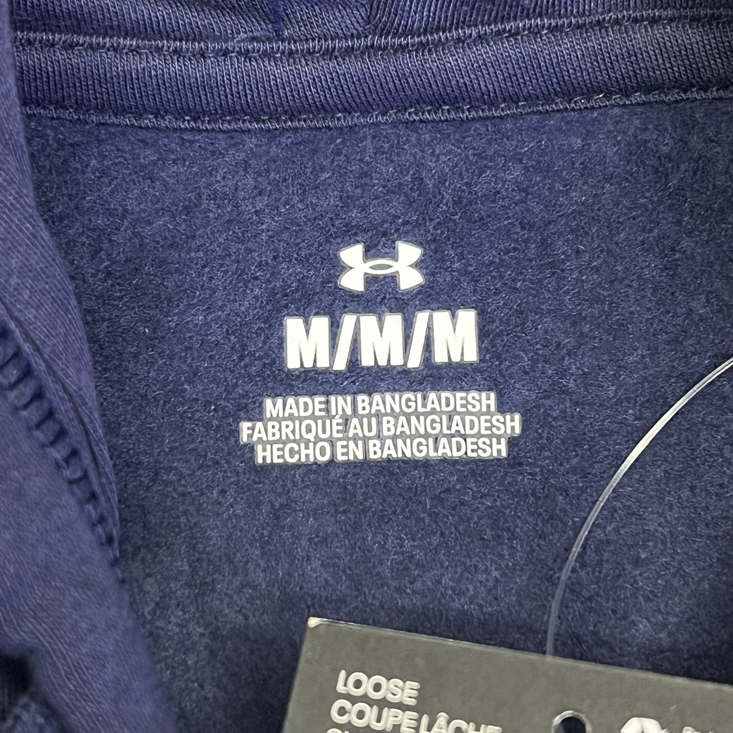 UNDER ARMOUR UA Rival Fleece Pull Over Hoodie Men's Sz M Navy Blue 1379758