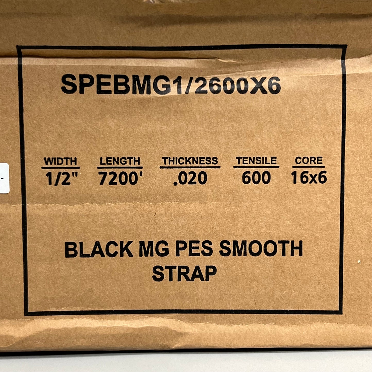 SECURE LOAD STRAPS Smooth Waxed MG Polyester Strapping  1/2" x .020 x 7200' BLACK