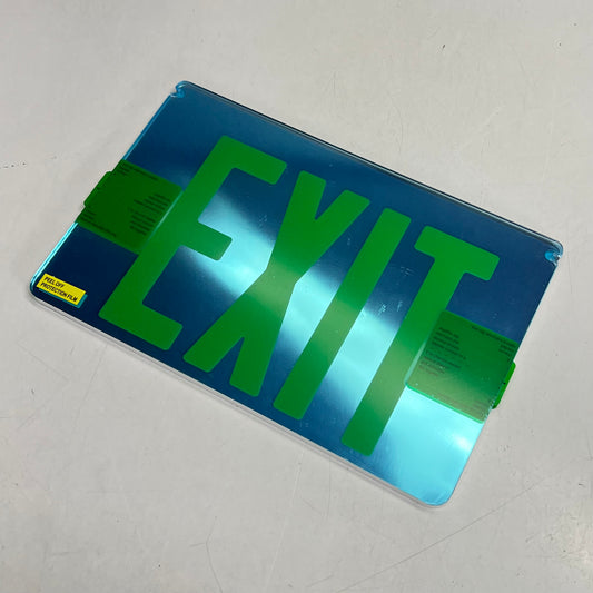 Edge-lit Acrylic Exit Sign Replacement 9 5/8x12 x 2" Green/Mirror H-8562
