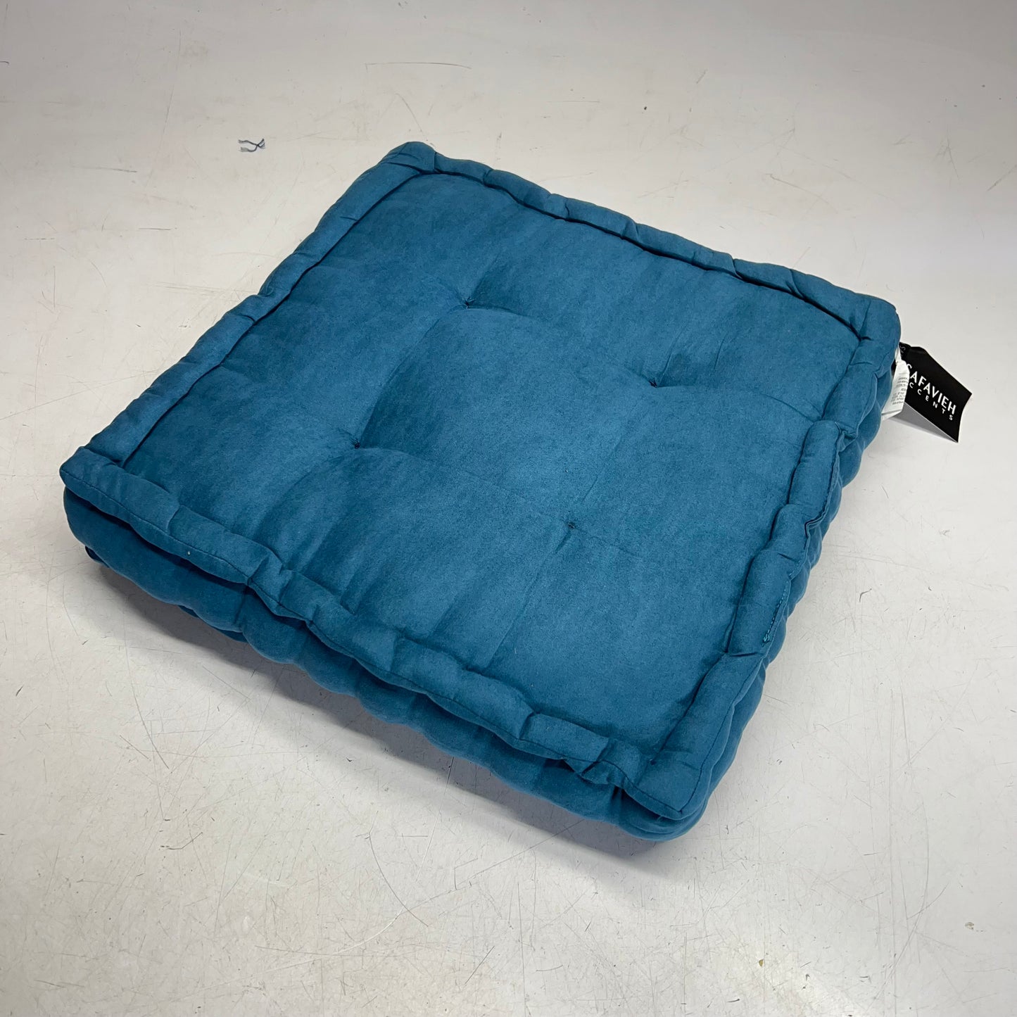 ZA@ SAFAVIEH Gardenia Floor Pillow W/ Handle 18"x18" Dark Turquoise FLP1002B-1818SQ (AS-IS)