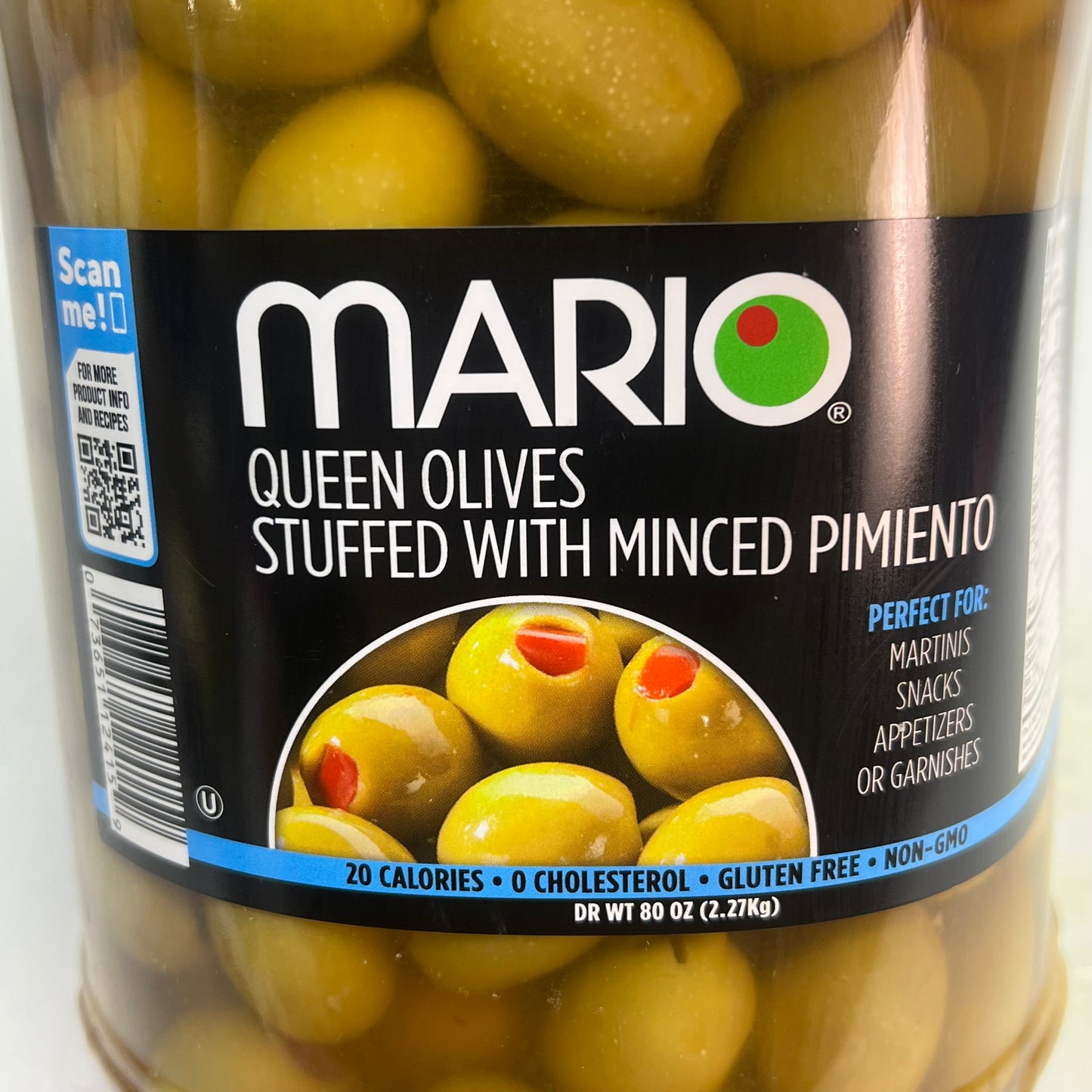 ZA@ MARIO  Queen Olives Stuffed W/ Minced Pimiento Gluten Free Kosher 80 oz BB 01/27