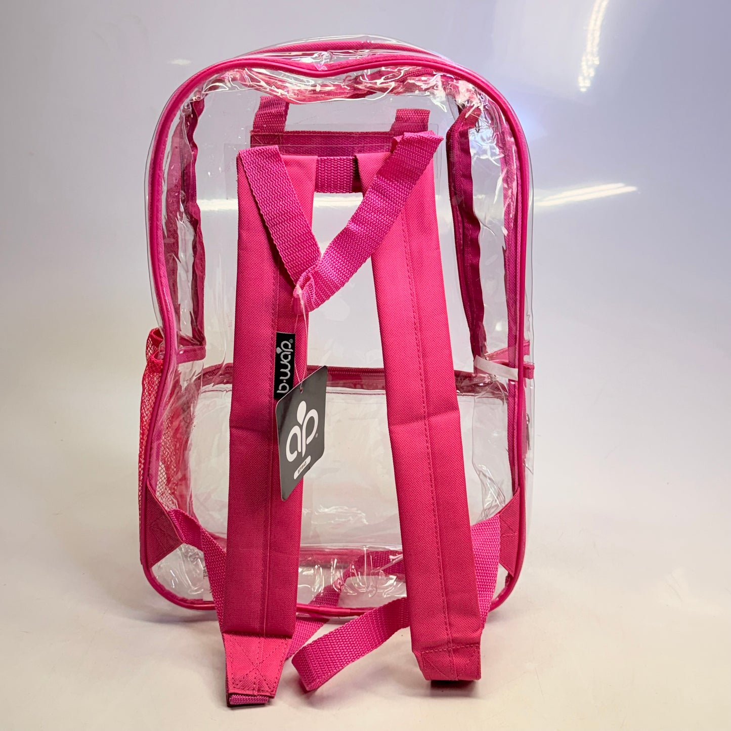BWAP 17" Clear Plastic Backpack 17" x 12" x 6" Color Pink BP1643