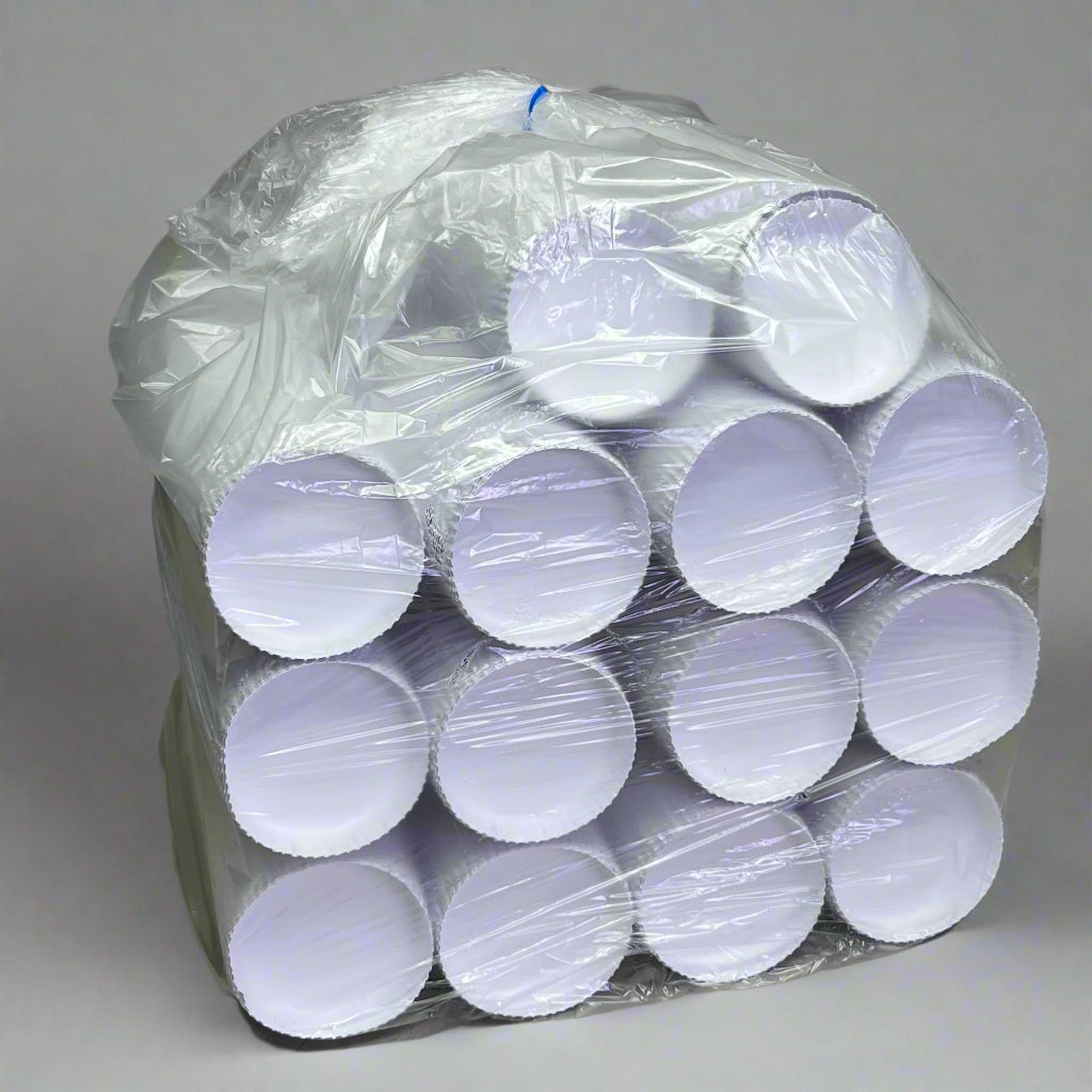 ZA@ STANCAP (1500 Pcs) Plain White Glass Cover Cap Sz 3"D x 0.8"H (New)