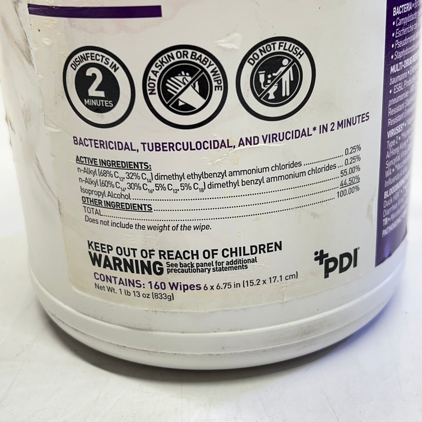 ZA@ PDI (11 PACK) Super Sani-Cloth Large Wipes 160ct Each BB 04/2025 (As-Is Dirty/Dented)