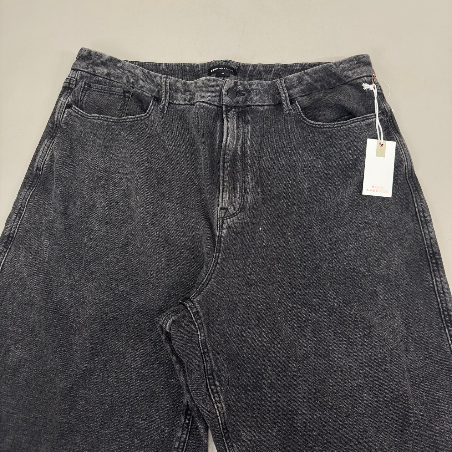 GOOD AMERICAN Jeanius Good Skate Jeans Women's Sz 18 Black GS0409BVN