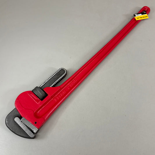 TITAN Large Heavy-Duty Straight Pipe Wrench 36" Red 21336