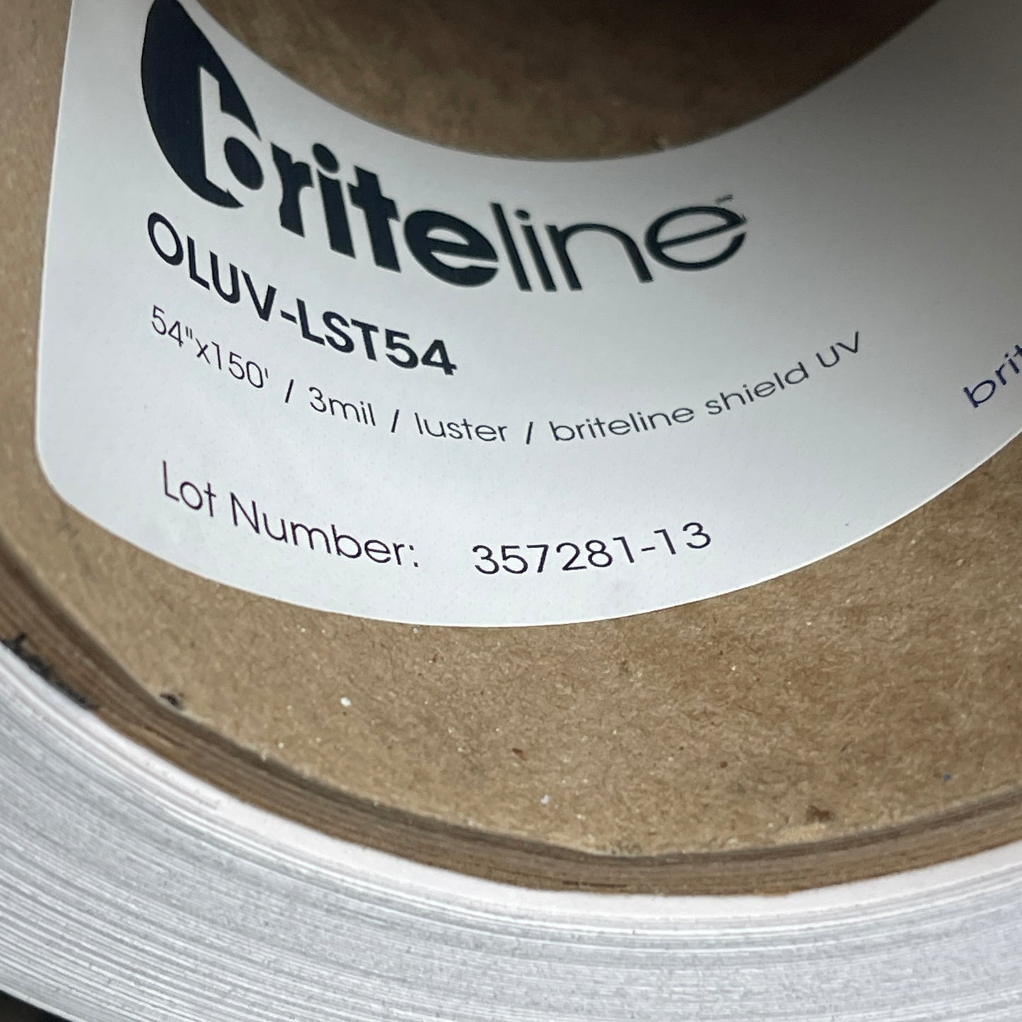 BRITELINE Shield Luster UV Overlaminate 3 MIL PVC Film 54"x 150' Roll OLUV-LST54