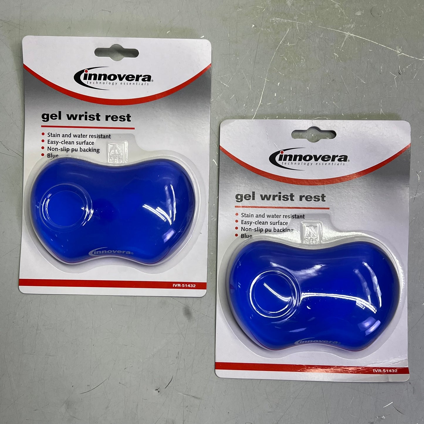 ZA@ INNOVERA (2 PACK) Gel Wrist Rest For Mouse 4.75"x3.12" Blue A