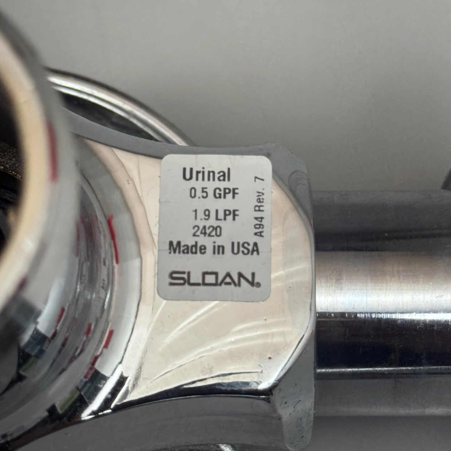 SLOAN Urinal Flushometer Royal Chromate Model: 186-0.5