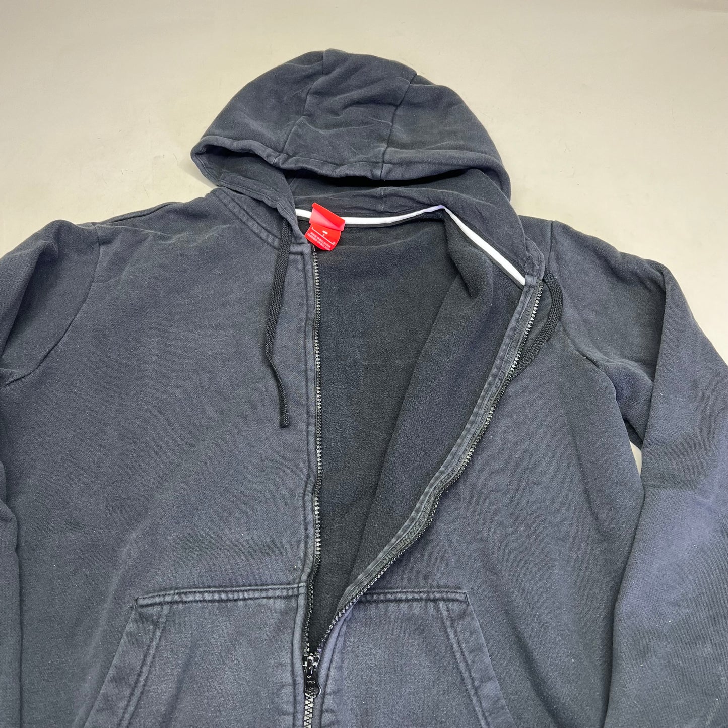 NIKE Sports Wear Full Zip Hoodie Unisex Sz L Black/White (Pre-Owned)