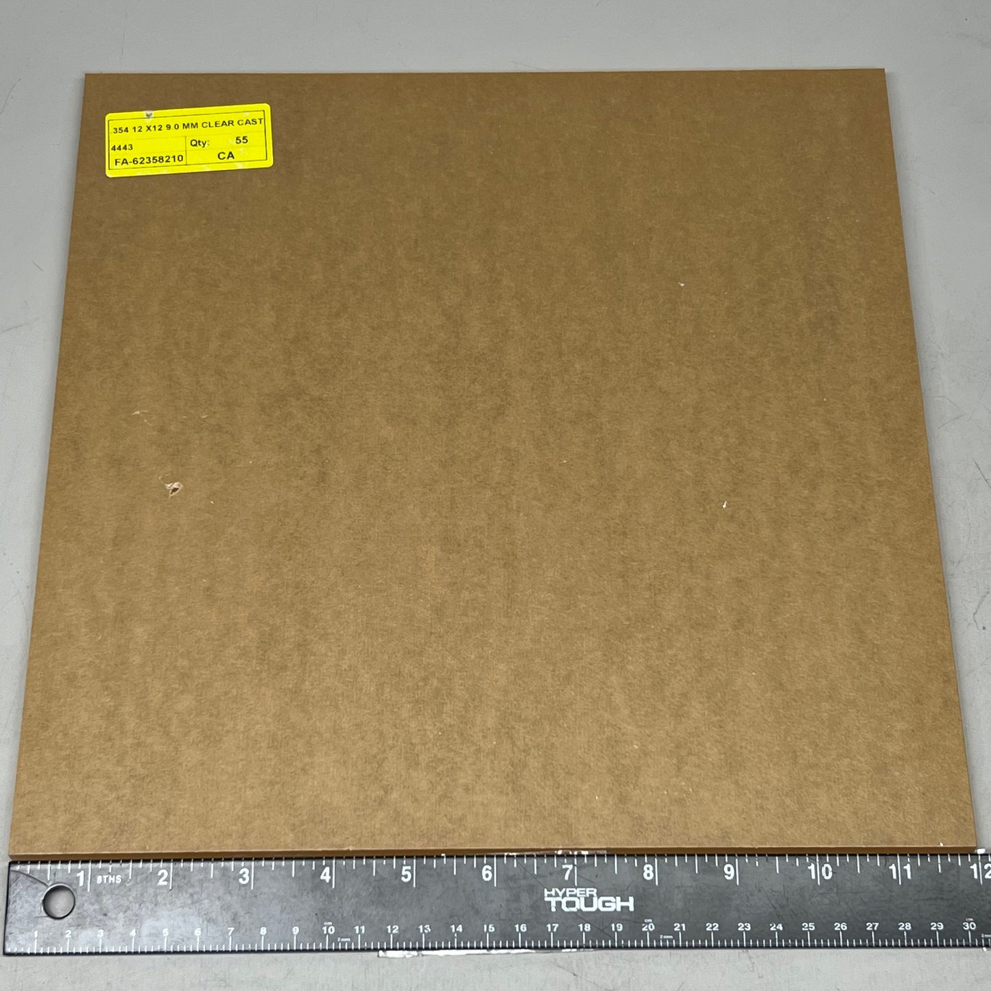 ZA@ Clear Plexiglass Acrylic Plastic Piece 2PK! .354 X 12" X 12" Paper Masked FA-62358210 A