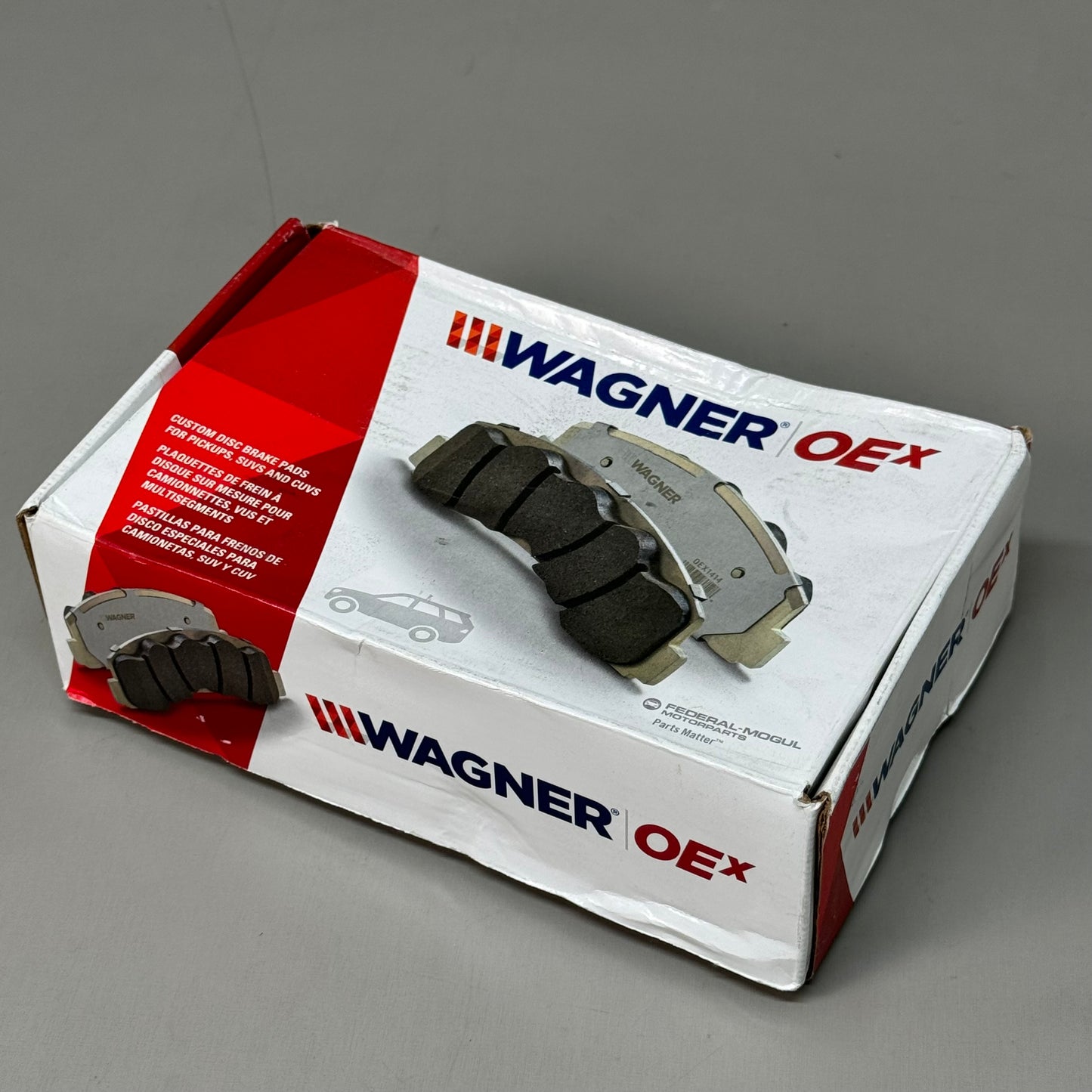 WAGNER OEx Premium Ceramic Disc Brake Pad Set 6" x 2 1/2" Grey OEX929A