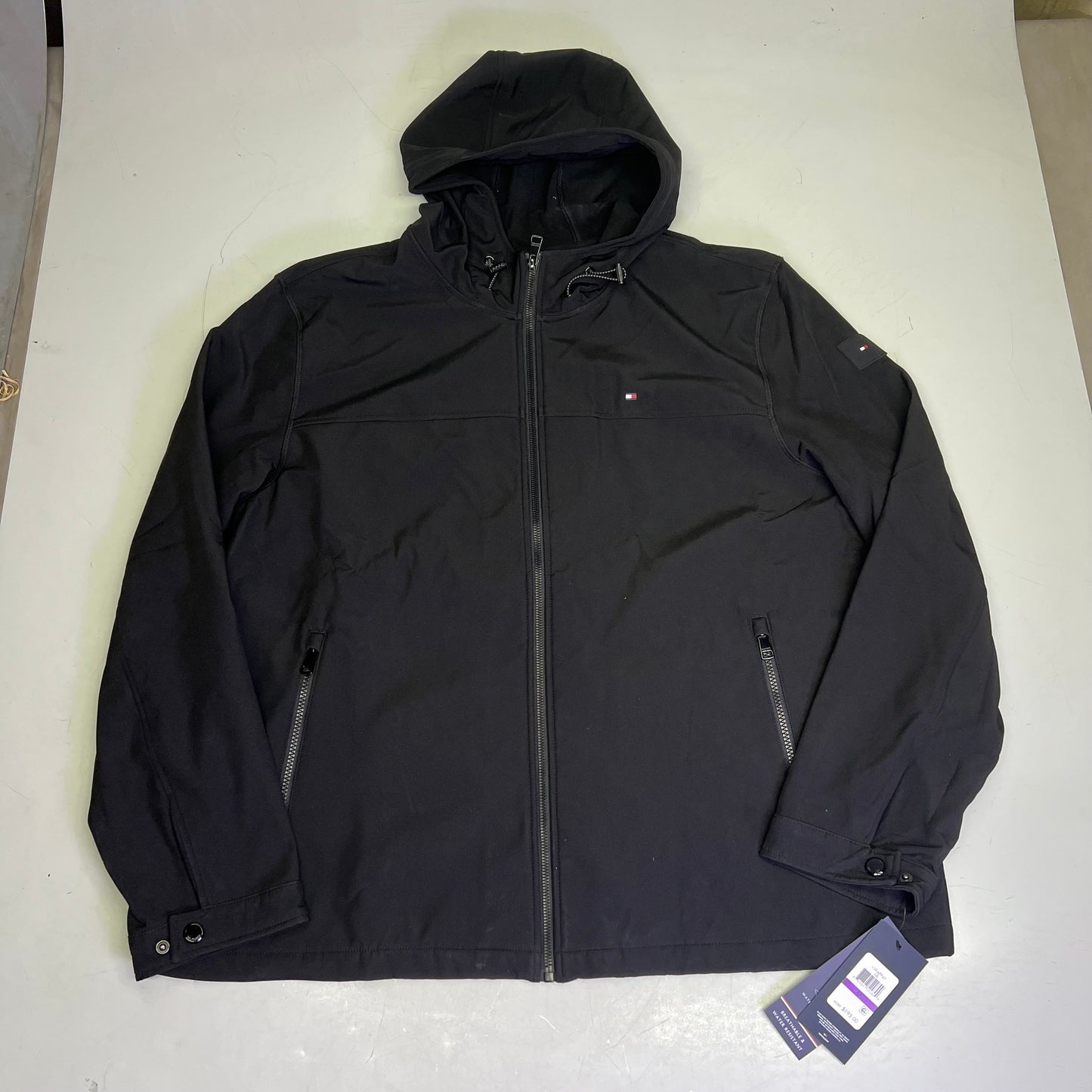 ZA@ TOMMY HILFIGER Water Resistant Coat Jacket Full Zip Men's Sz XXL Black 159AP947 A