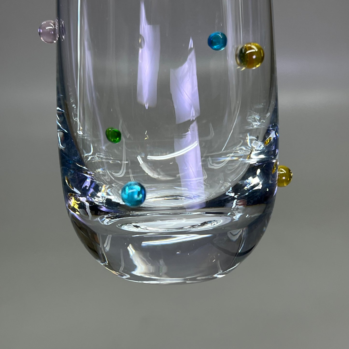 CREATIVE CO-OP (4 PACK) Handmade Drinking Glass Raised Dots 10oz Multicolor DG0848