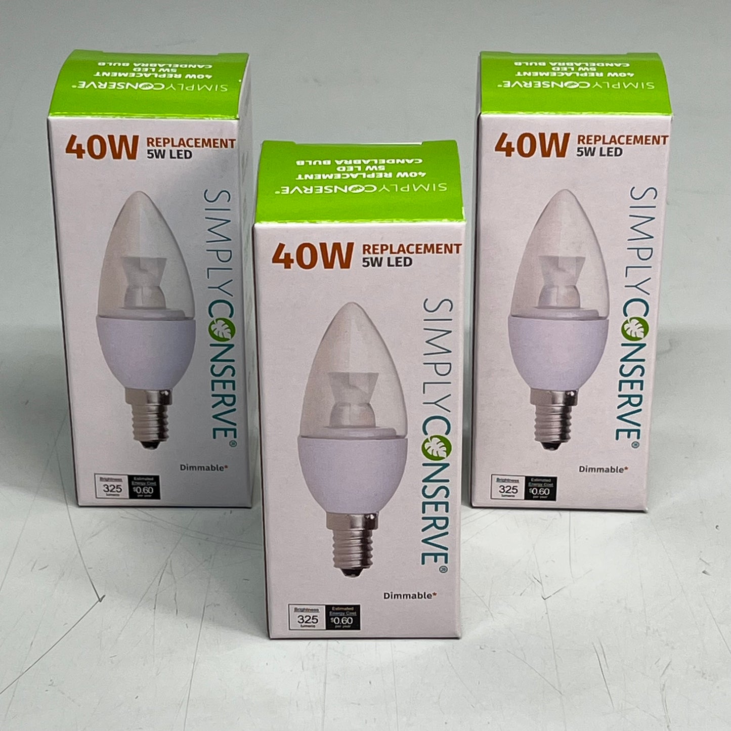 SIMPLY CONSERVE (3 PACK) LED Light Bulb Dimmable 40W Warm White L05LCDL2700K