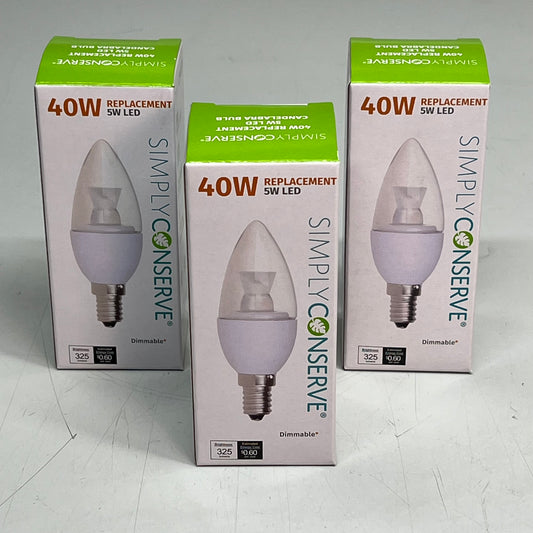 SIMPLY CONSERVE (3 PACK) LED Light Bulb Dimmable 40W Warm White L05LCDL2700K