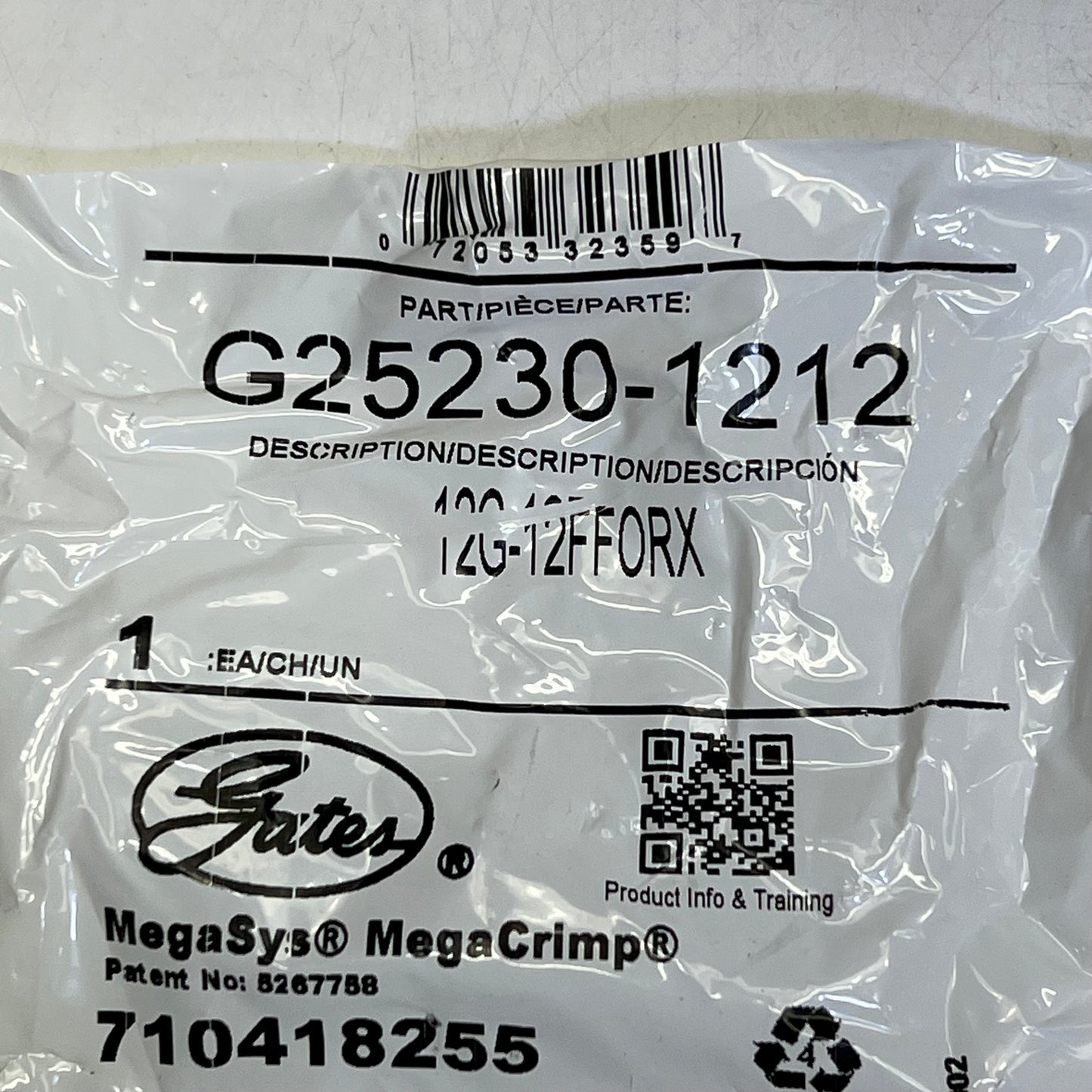 GATES  Female Flat-face O-ring Swivel Coupling 3/4" x 3.65" Silver G25230-1212