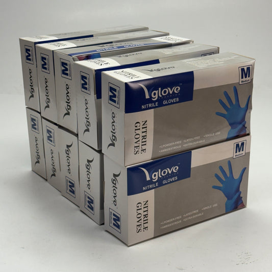 GLOVE (1000 Gloves) Blue Nitrile Disposable Gloves Size Medium – Powder-Free