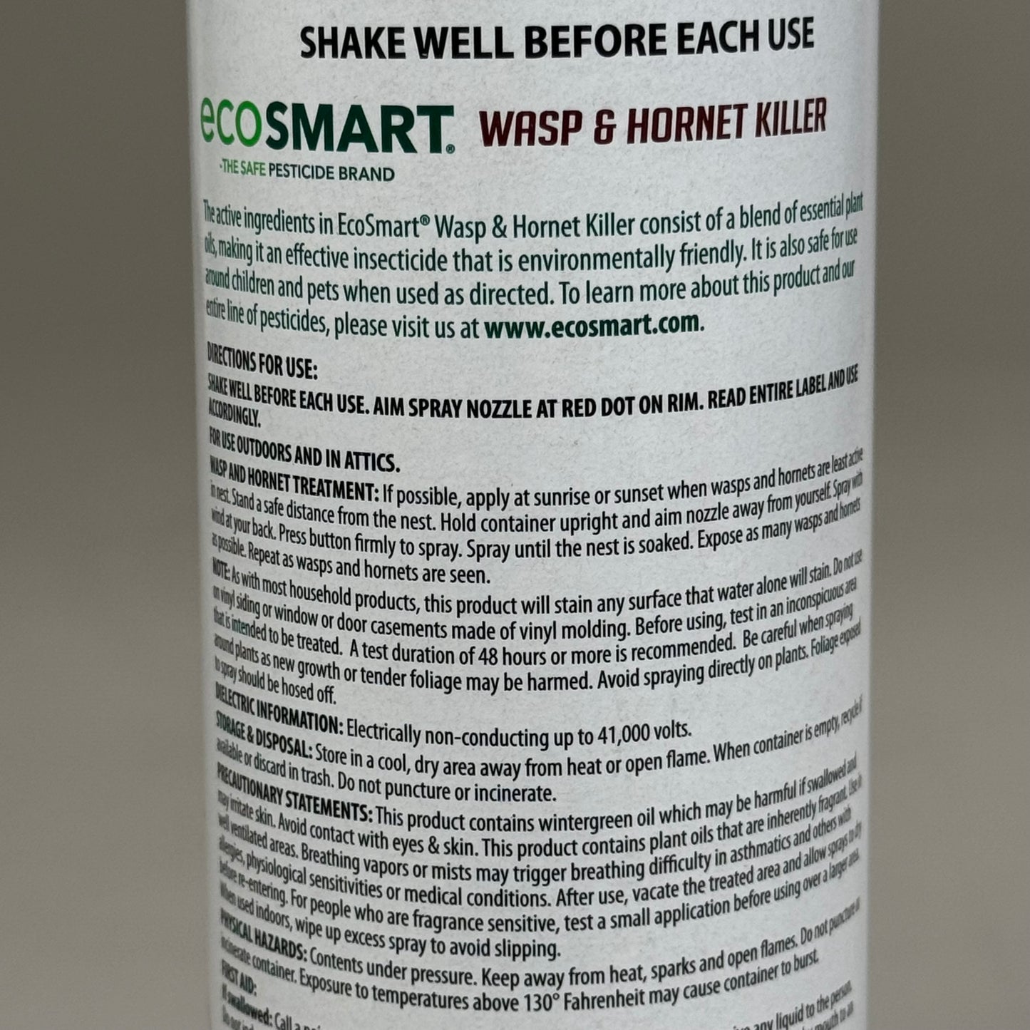 ECOSMART (2 PACK) Wasp & Hornet Killer Aerosol Fast Acting & Safe 14oz 10004-55026