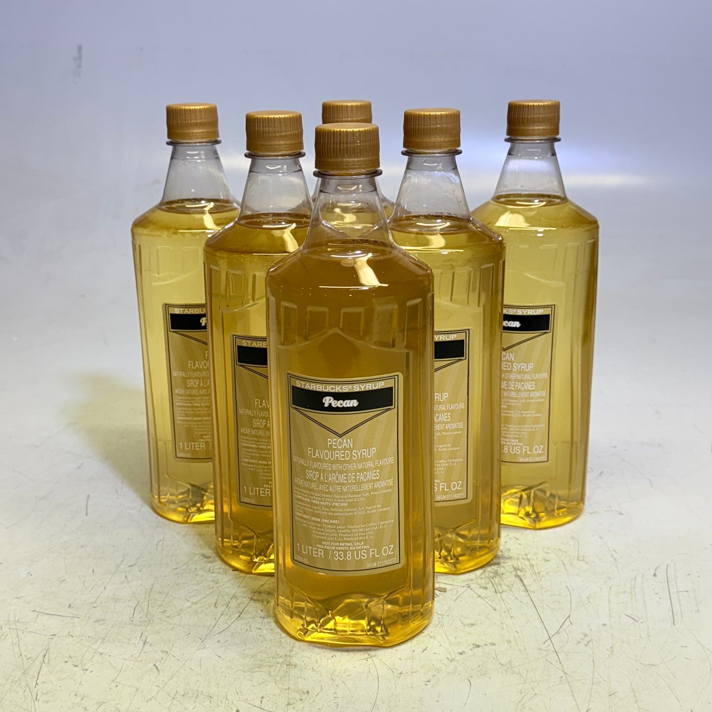 ZA@ STARBUCKS (6 PACK) Fontana Pecan Flavoured Syrup 33.8 fl oz/bottle BB 01/26