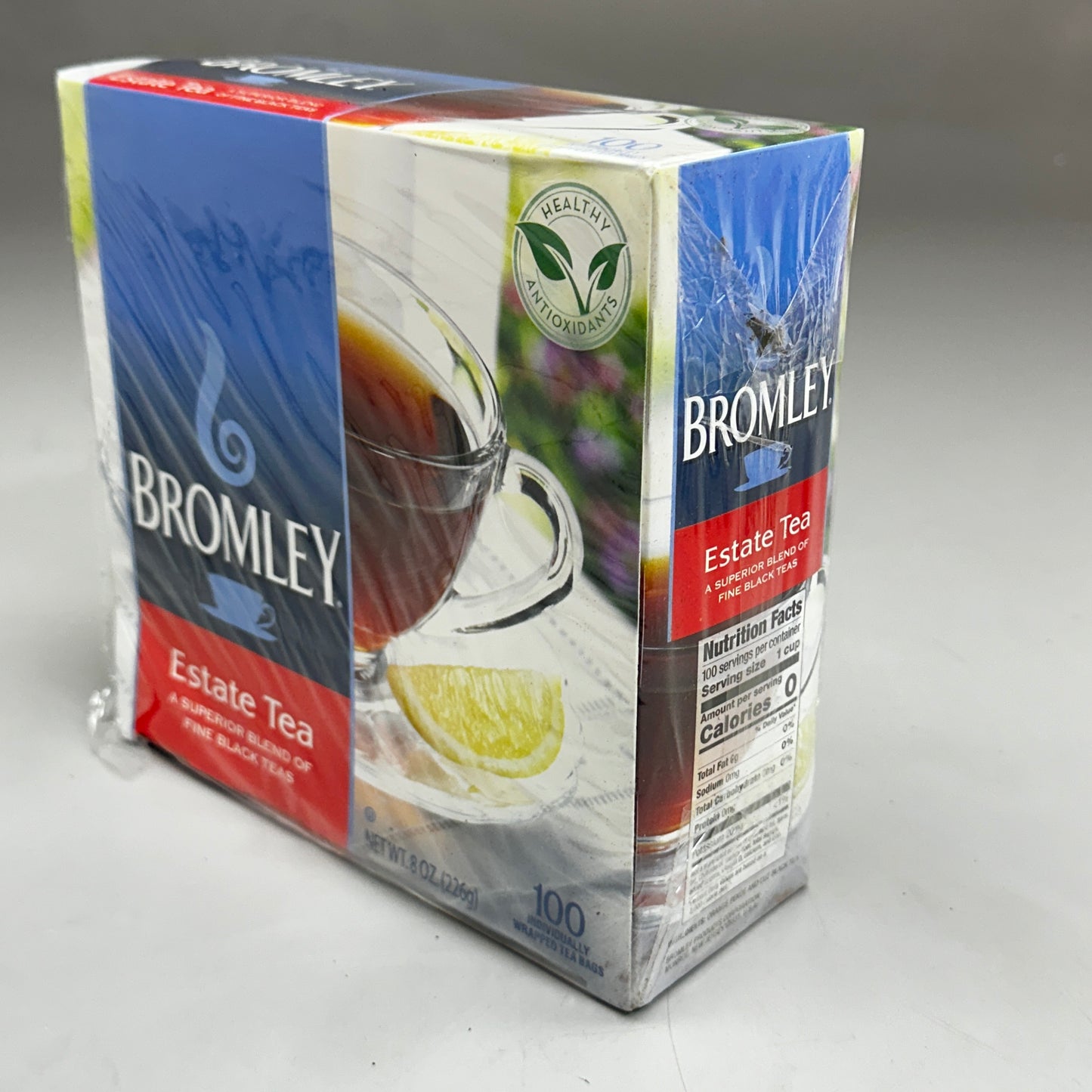 BROMLEY Estate Tea 100 Individually Wrapped Tea Bags 8 oz (226g)