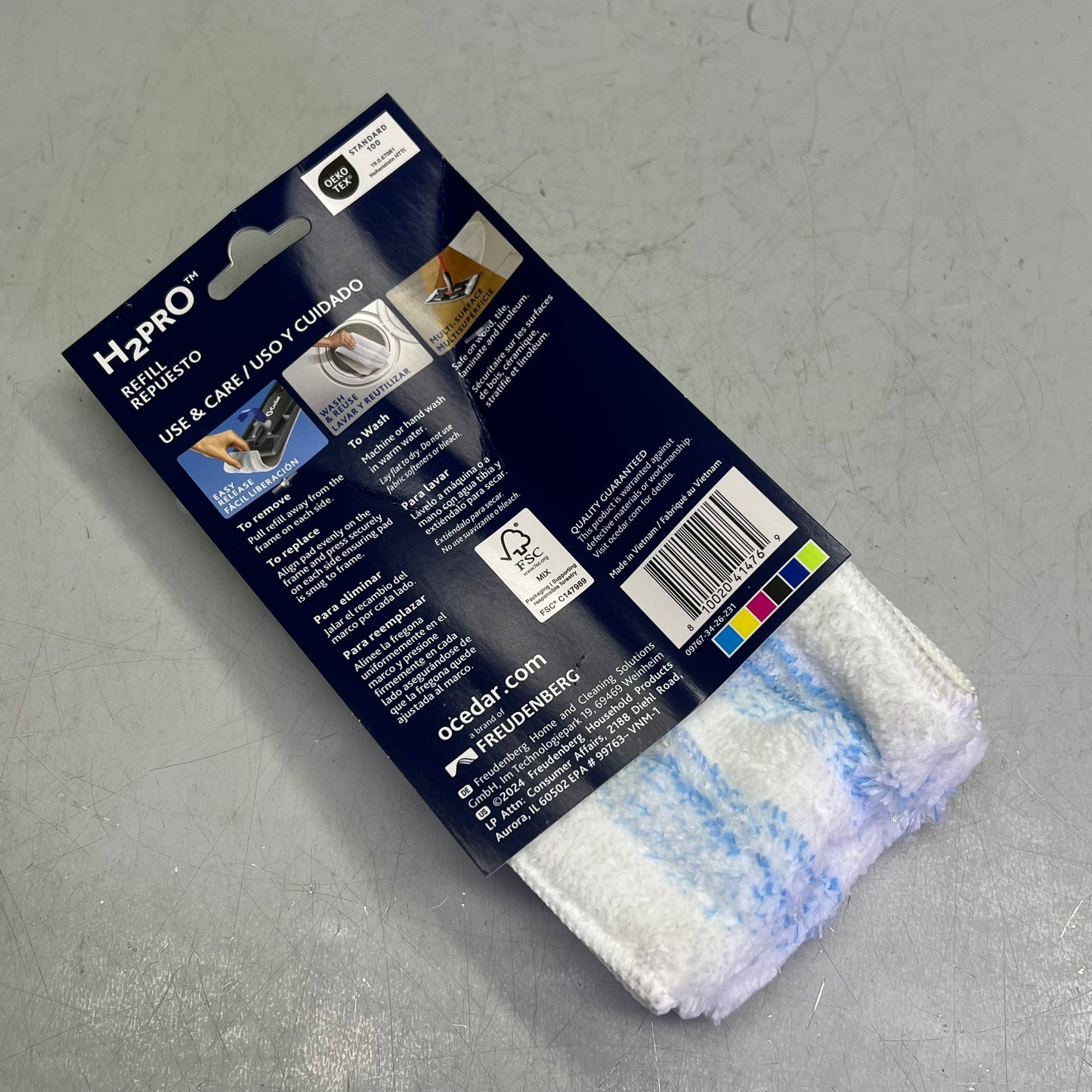 O-CEDAR (2 PACK, 2 HEADS EACH) H2prO Mop Heads 9.25" x 4.38" White 26-231
