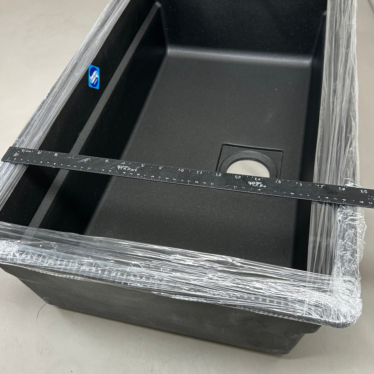 FRANKE UnderMount Single Basin Granite Kitchen Sink 32" Matte Black PKG110310NY (New Other- Distressed Packaging)