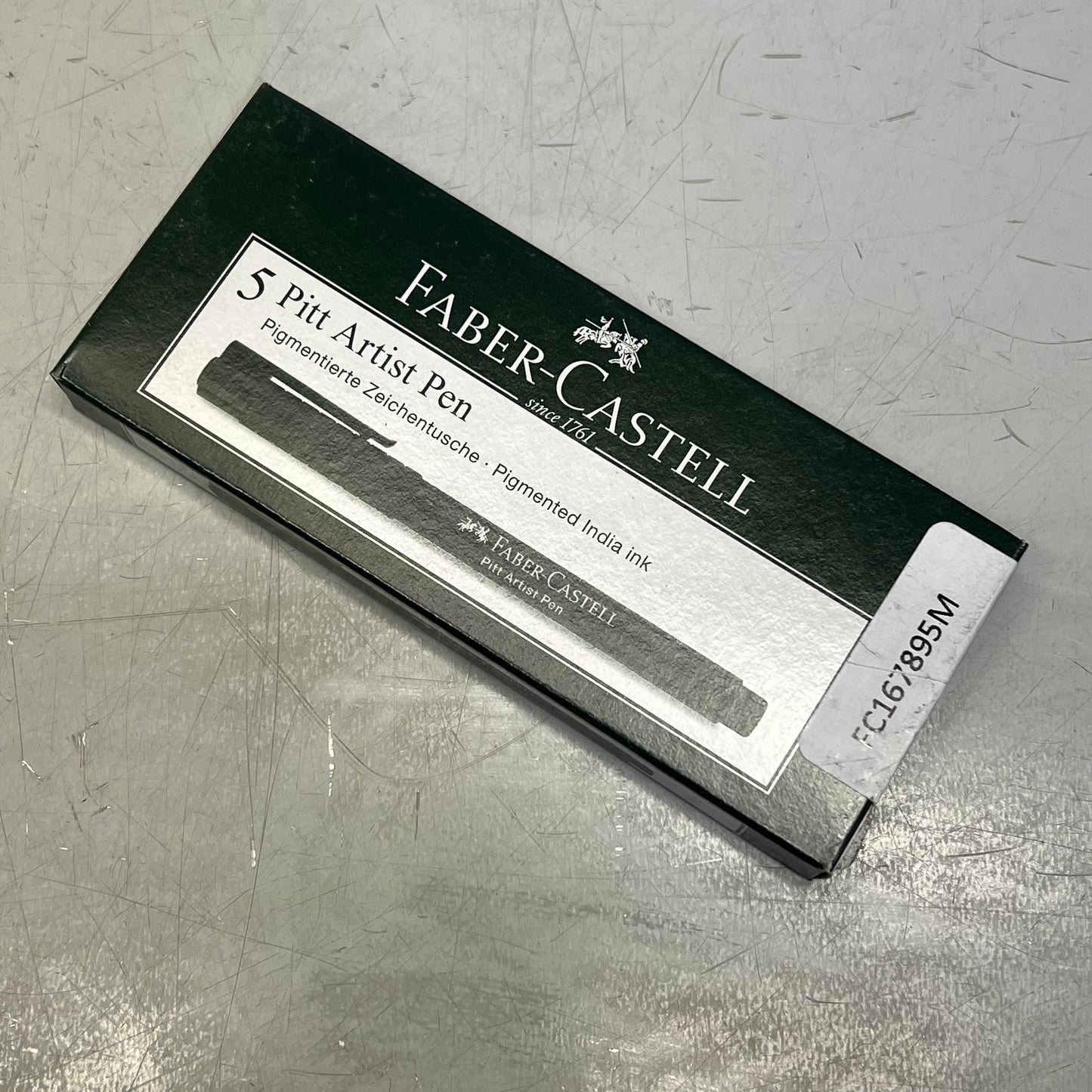 FABER-CASTELL (5 SET) PITT Fude Artist Hard Pen Pigmented India Ink 199 Black