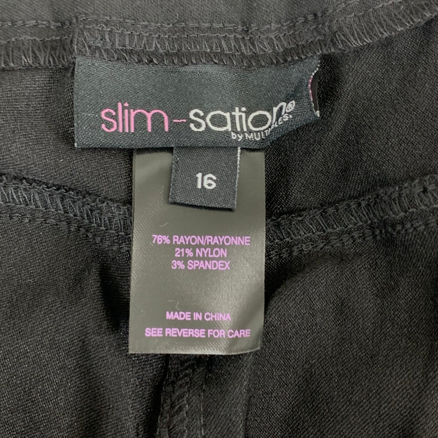 MULTIPLES Narrow Leg Pant Petite Women's Sz 16 Black